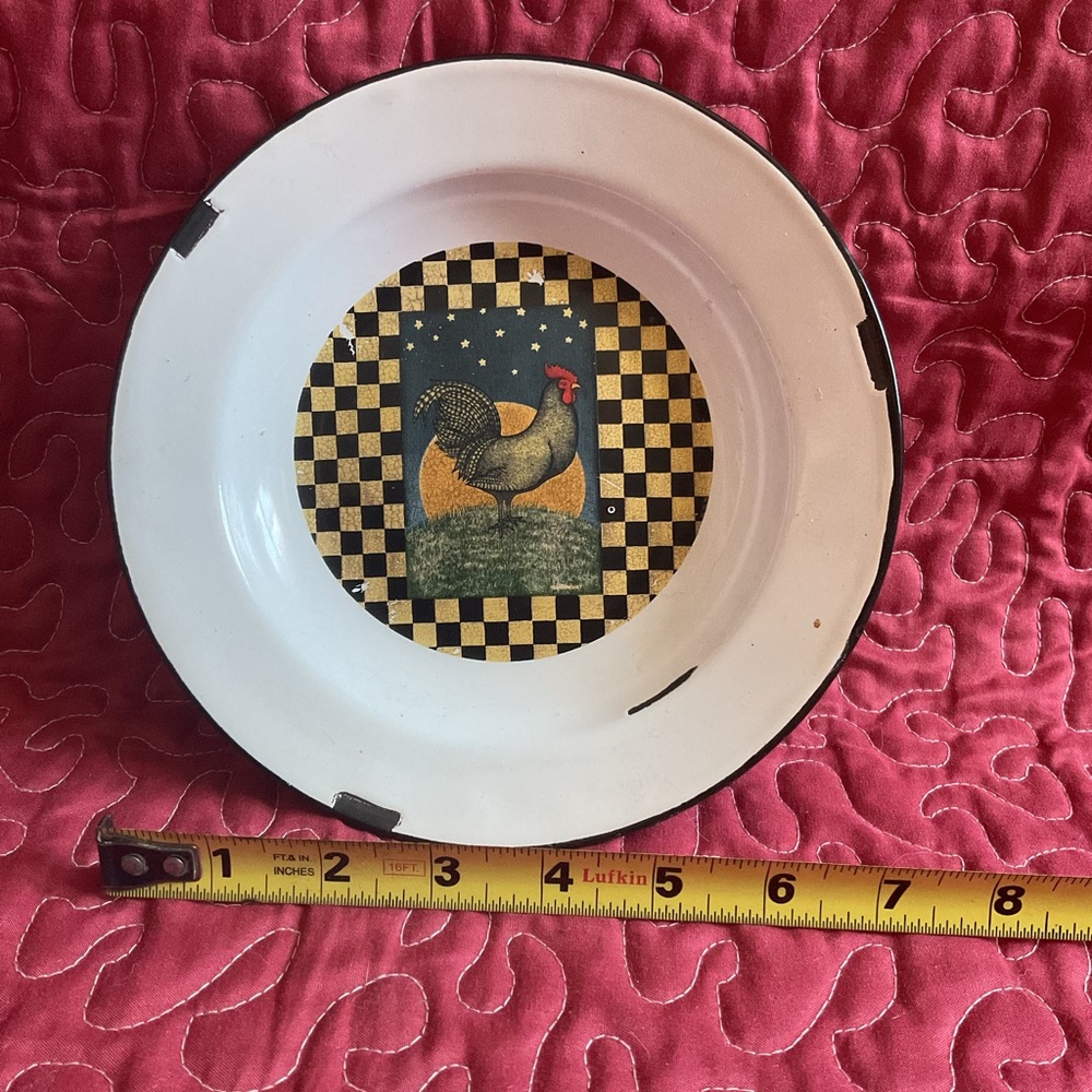Enamleware Rooster Plate